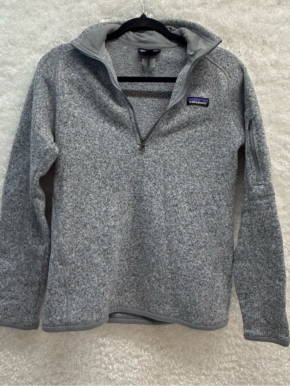 Patagonia Gray Heather Quarter-Zip Fleece Top